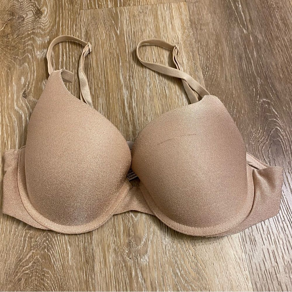 Victoria’s Secret padded underwire tan beige t-shirt push-up  bra 34B